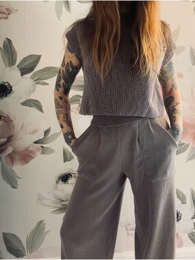 Free People Freya knit top/pants set size small